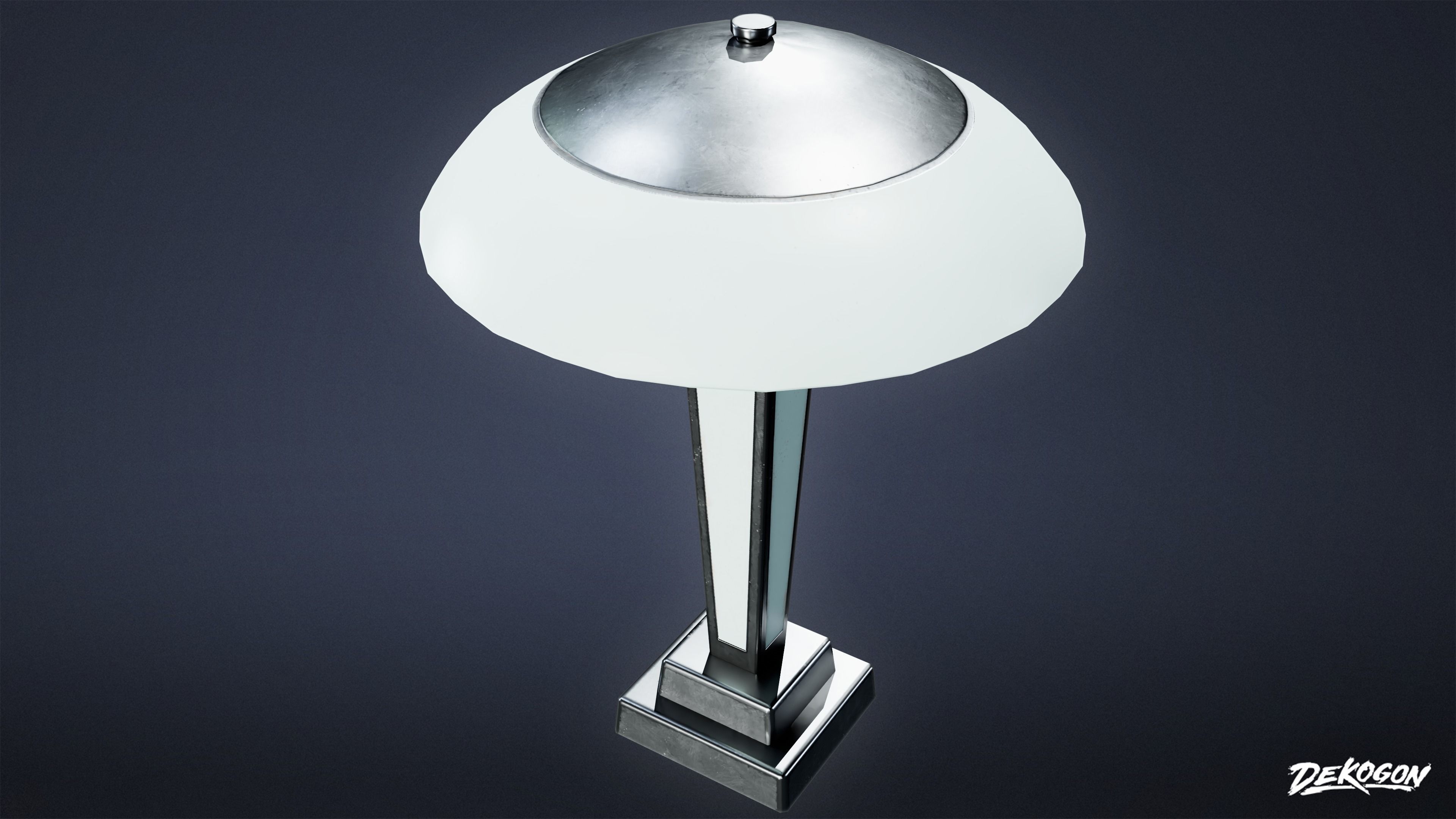 ART DECO - Lamp 05 - LOW POLY Low-poly 3D model_4