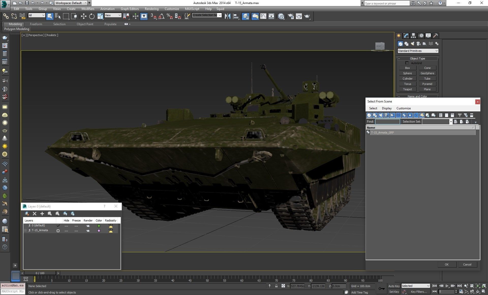 T-15 Armata Green Dirt No Logo Low-poly 3D model_34