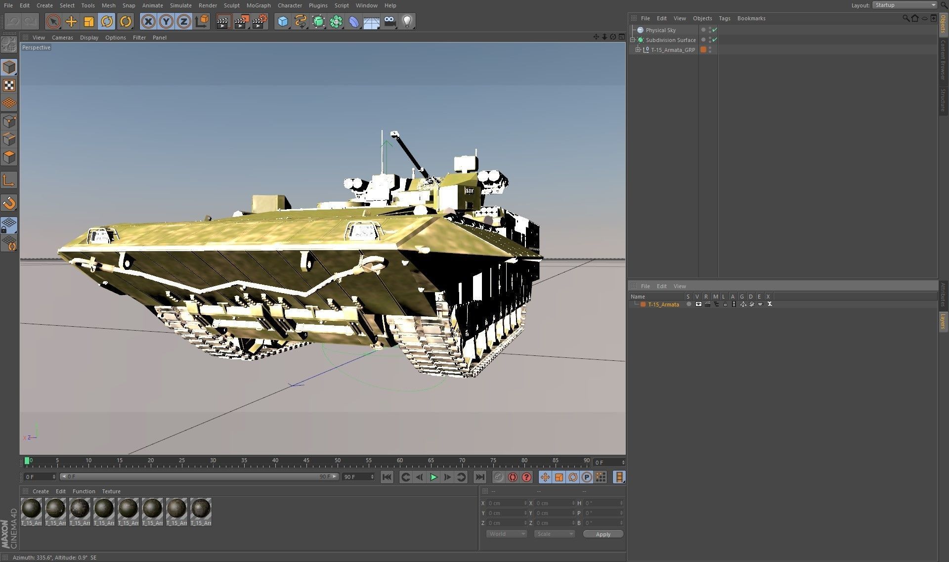 T-15 Armata Green Dirt No Logo Low-poly 3D model_39