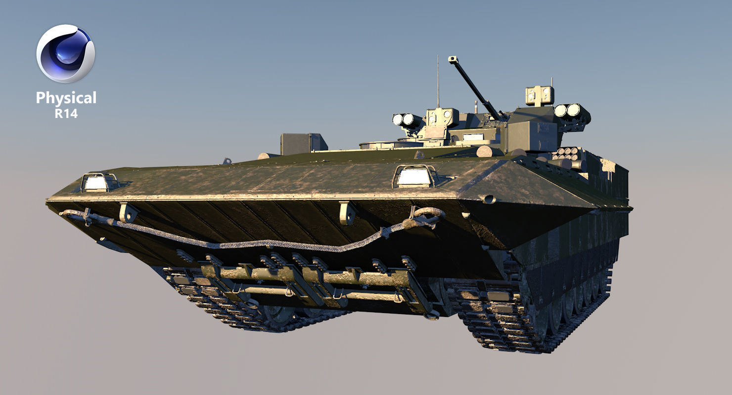 T-15 Armata Green Dirt No Logo Low-poly 3D model_37