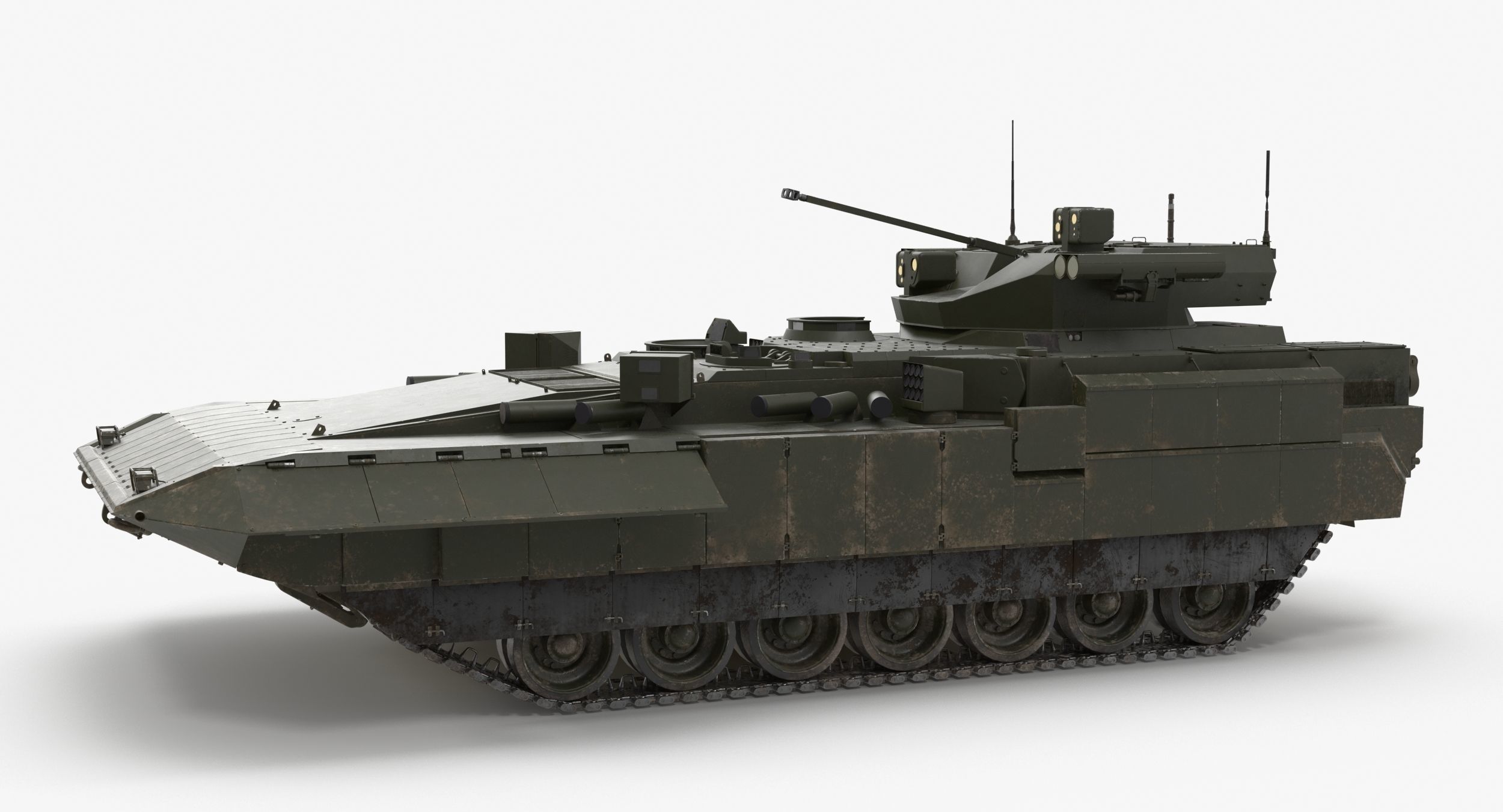 T-15 Armata Green Dirt No Logo Low-poly 3D model_6