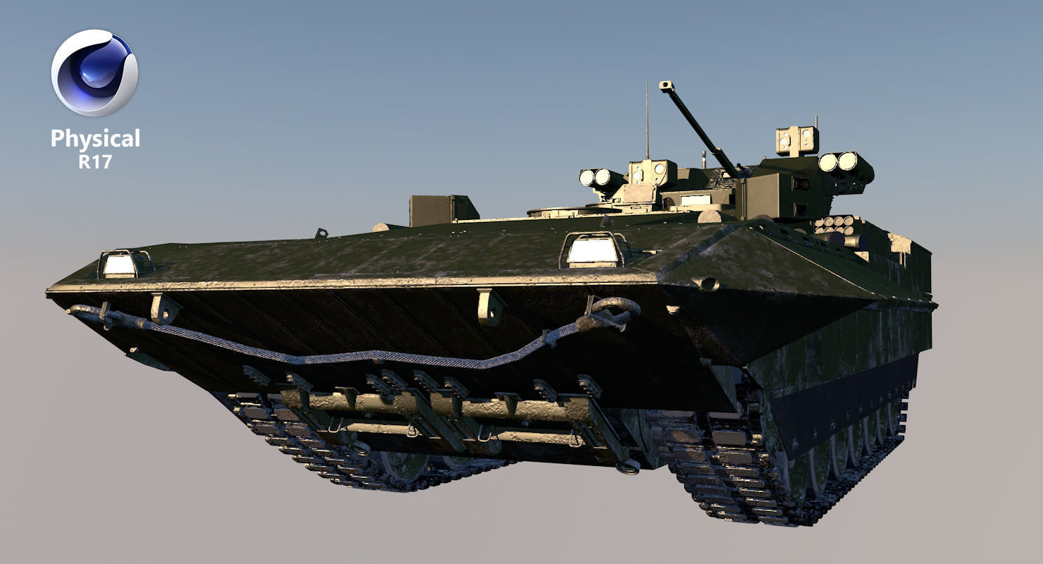 T-15 Armata Green Dirt No Logo Low-poly 3D model_38