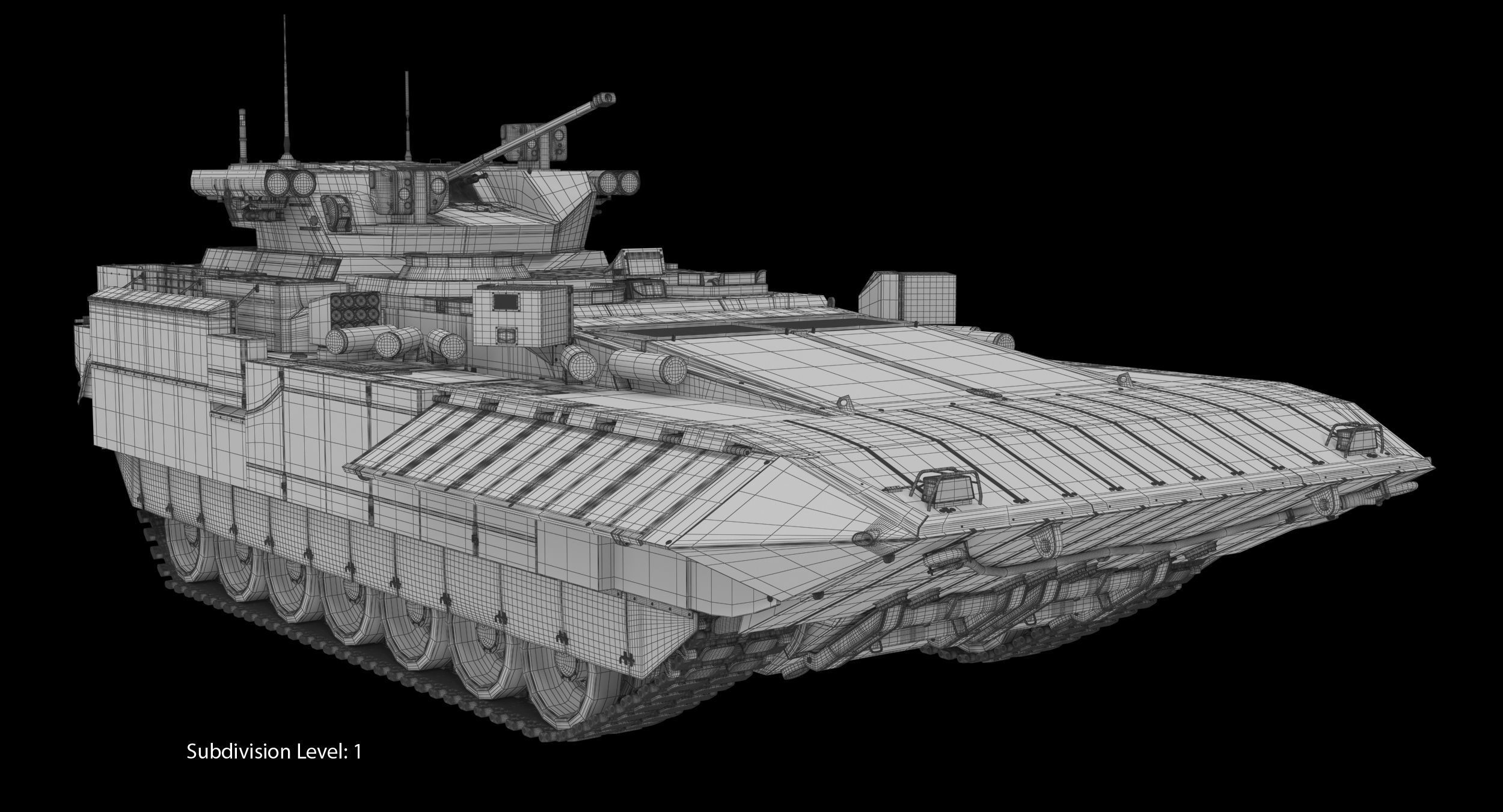 T-15 Armata Green Dirt No Logo Low-poly 3D model_15