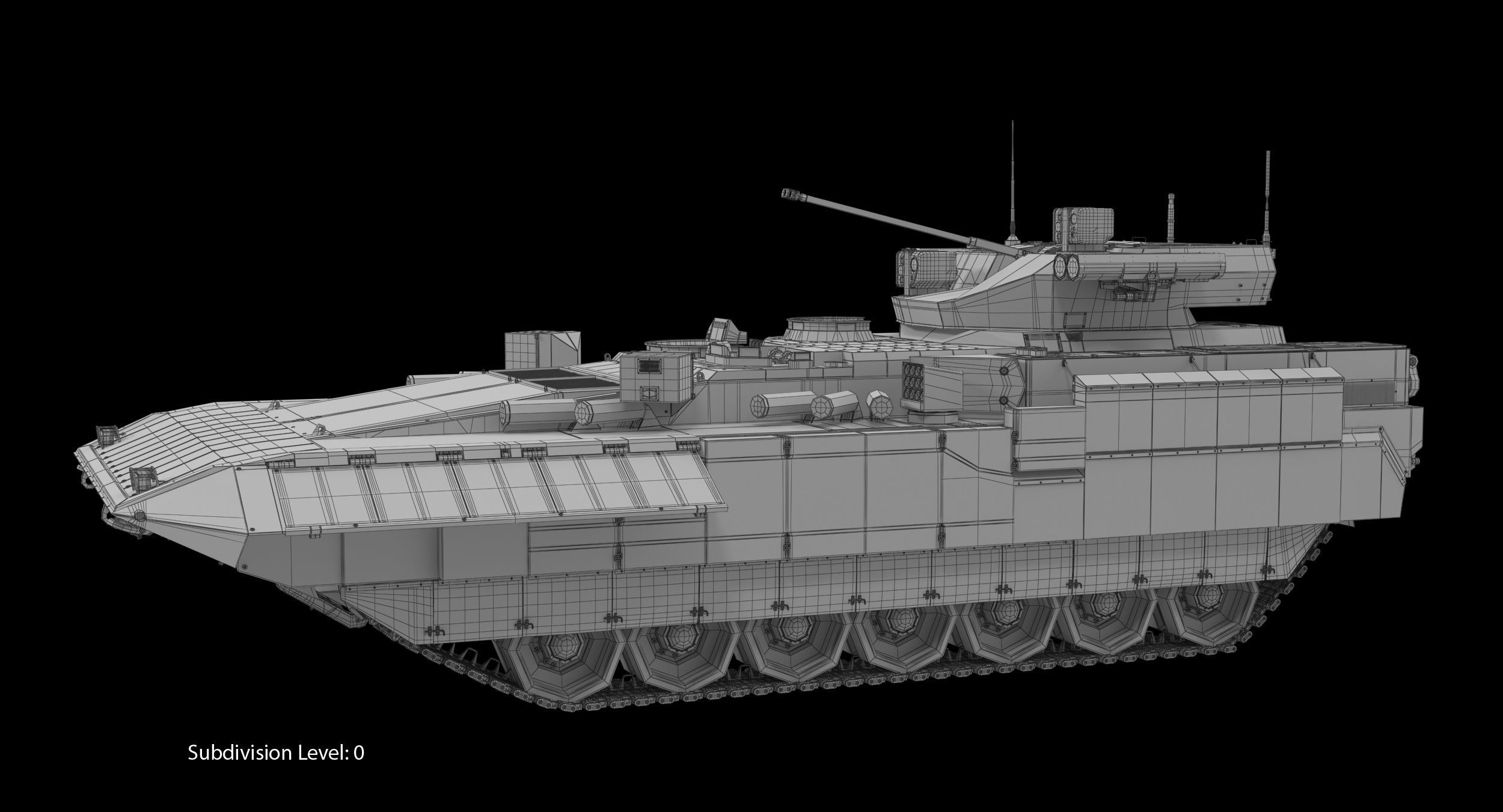 T-15 Armata Green Dirt No Logo Low-poly 3D model_22
