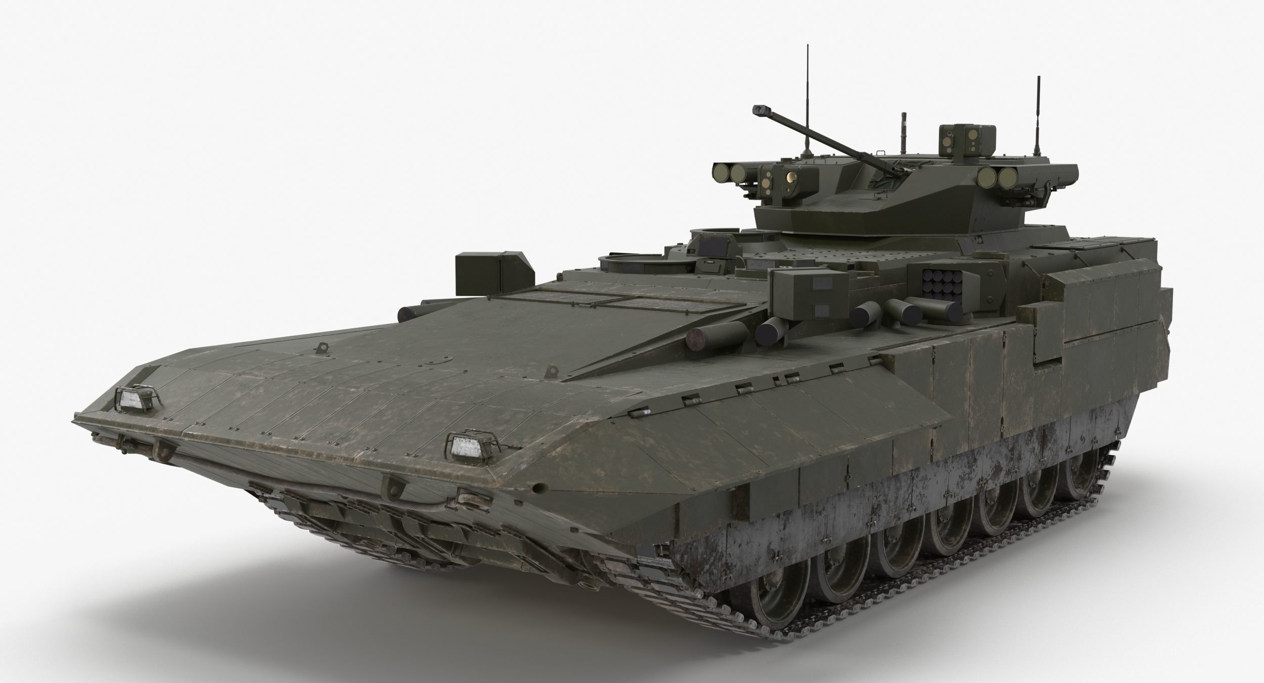 T-15 Armata Green Dirt No Logo Low-poly 3D model_12