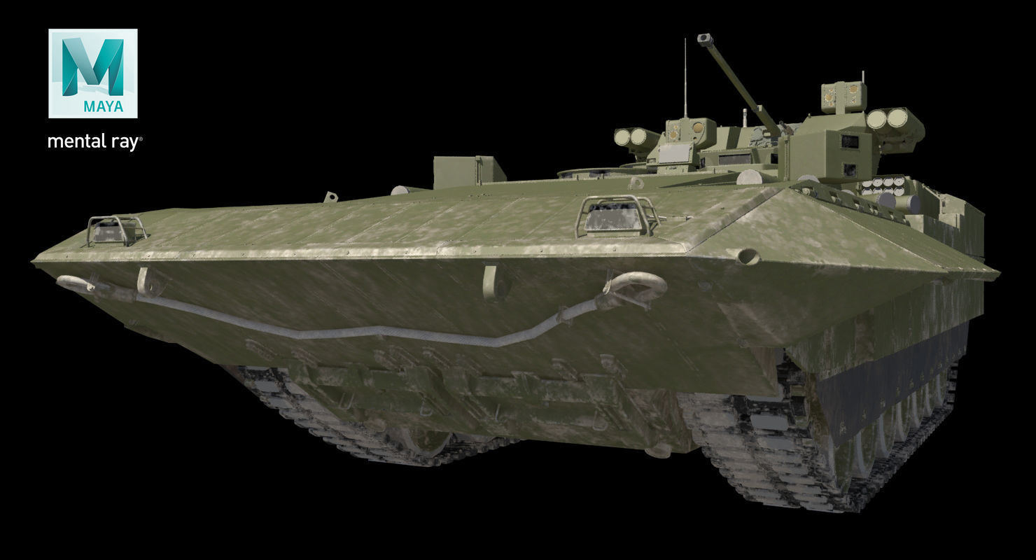 T-15 Armata Green Dirt No Logo Low-poly 3D model_35