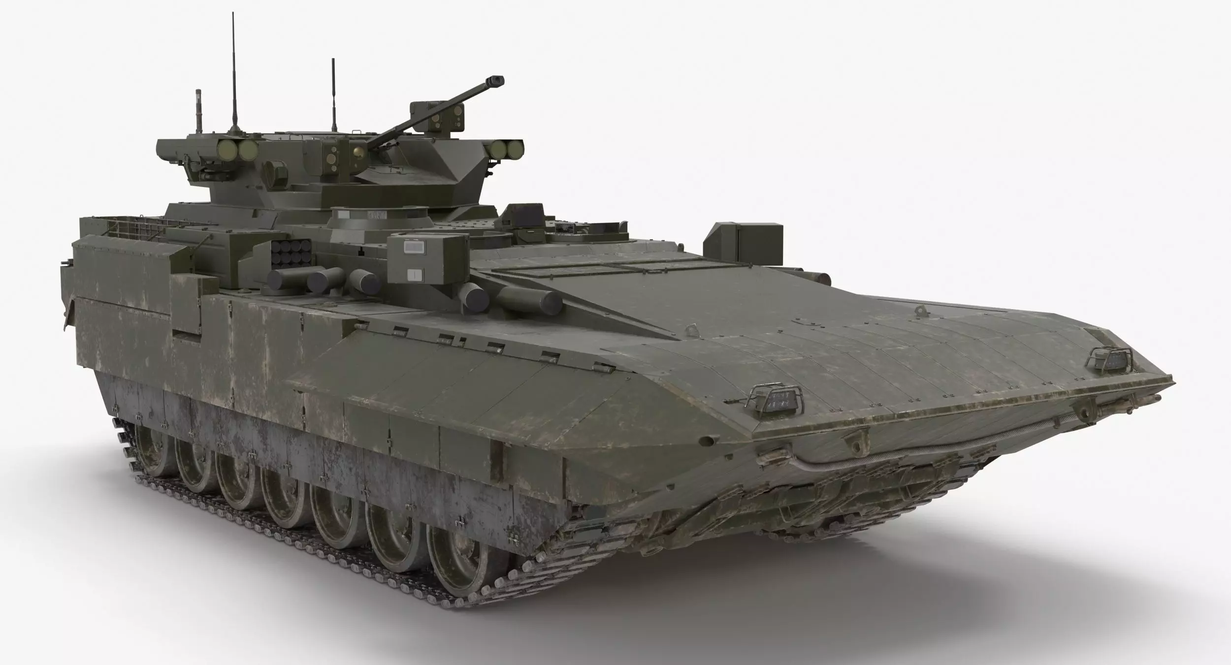 T-15 Armata Green Dirt No Logo Low-poly 3D model_0