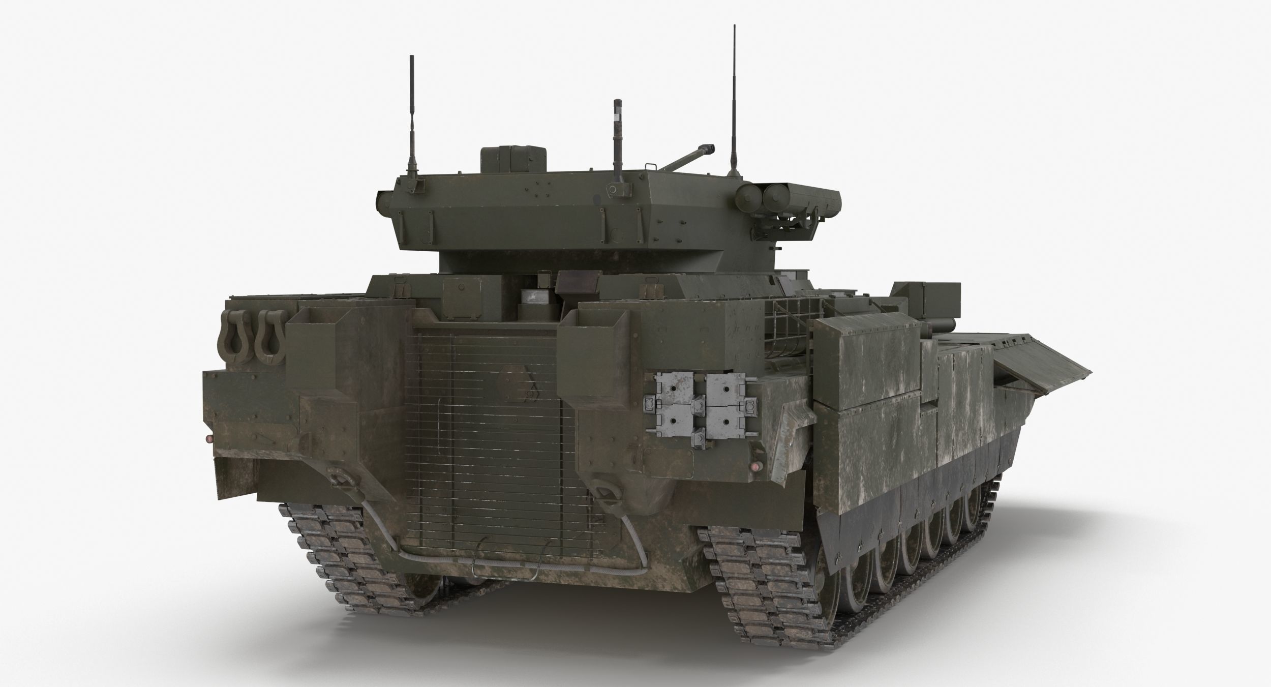 T-15 Armata Green Dirt No Logo Low-poly 3D model_4