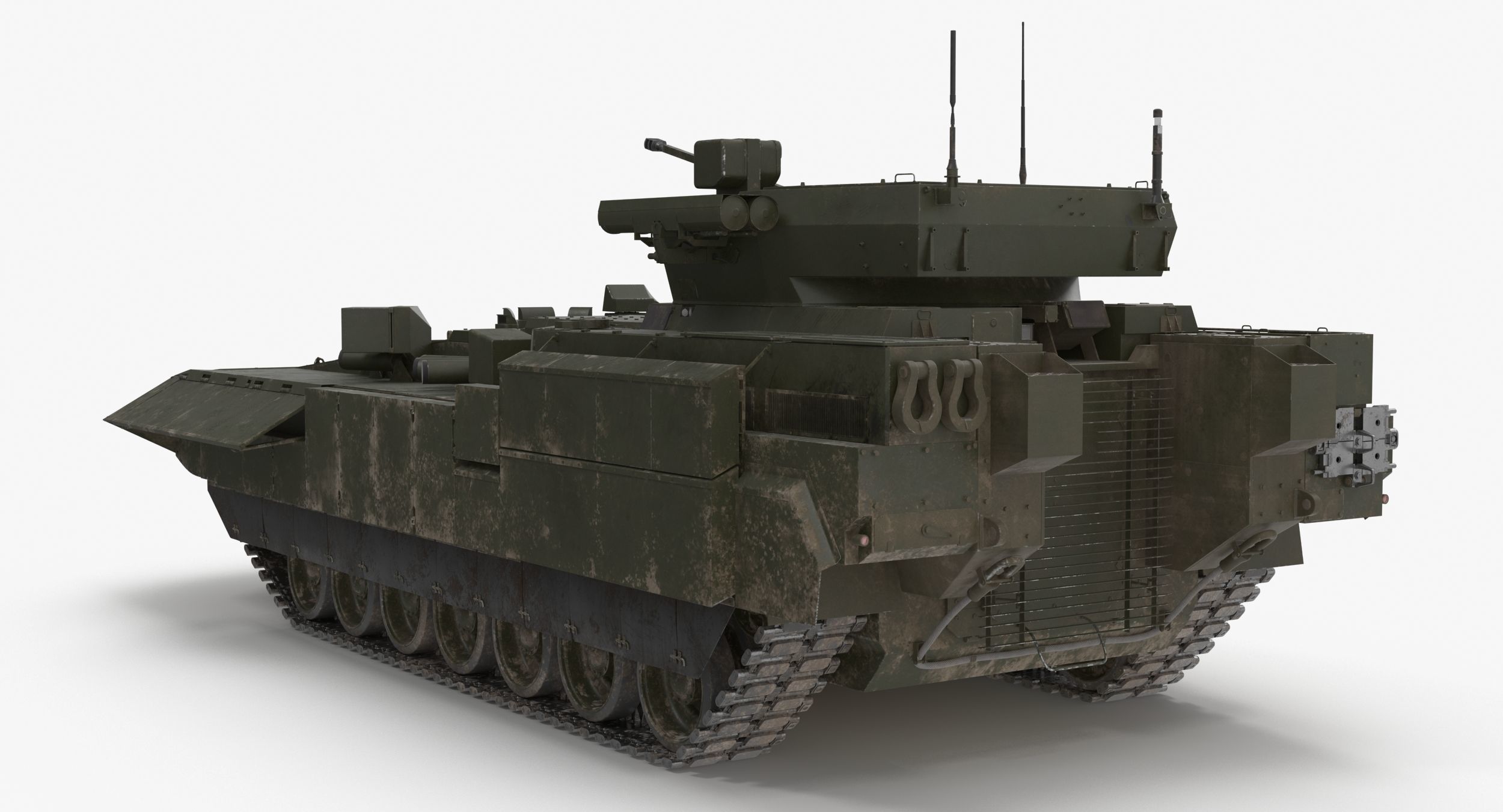 T-15 Armata Green Dirt No Logo Low-poly 3D model_5