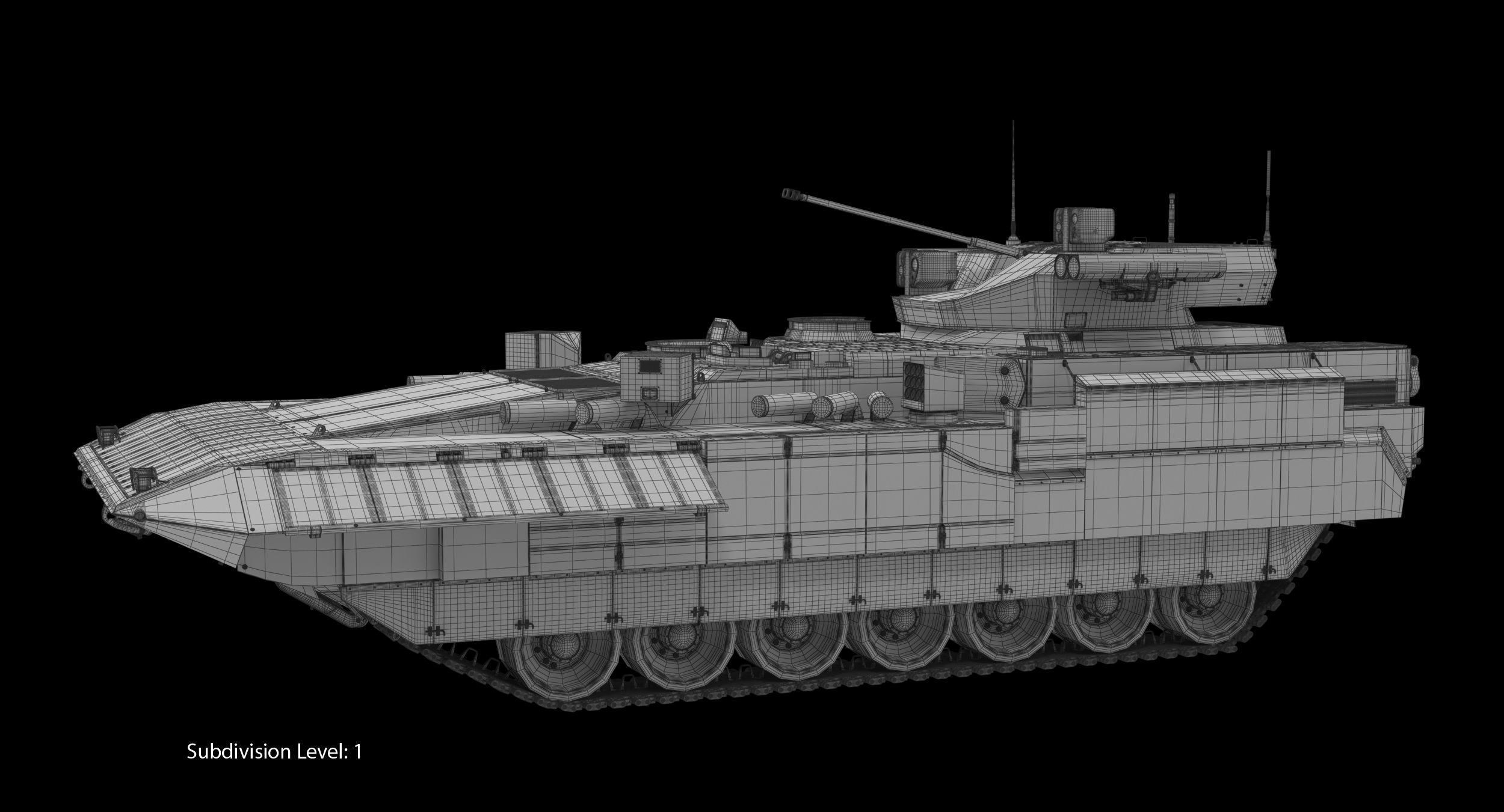 T-15 Armata Green Dirt No Logo Low-poly 3D model_23