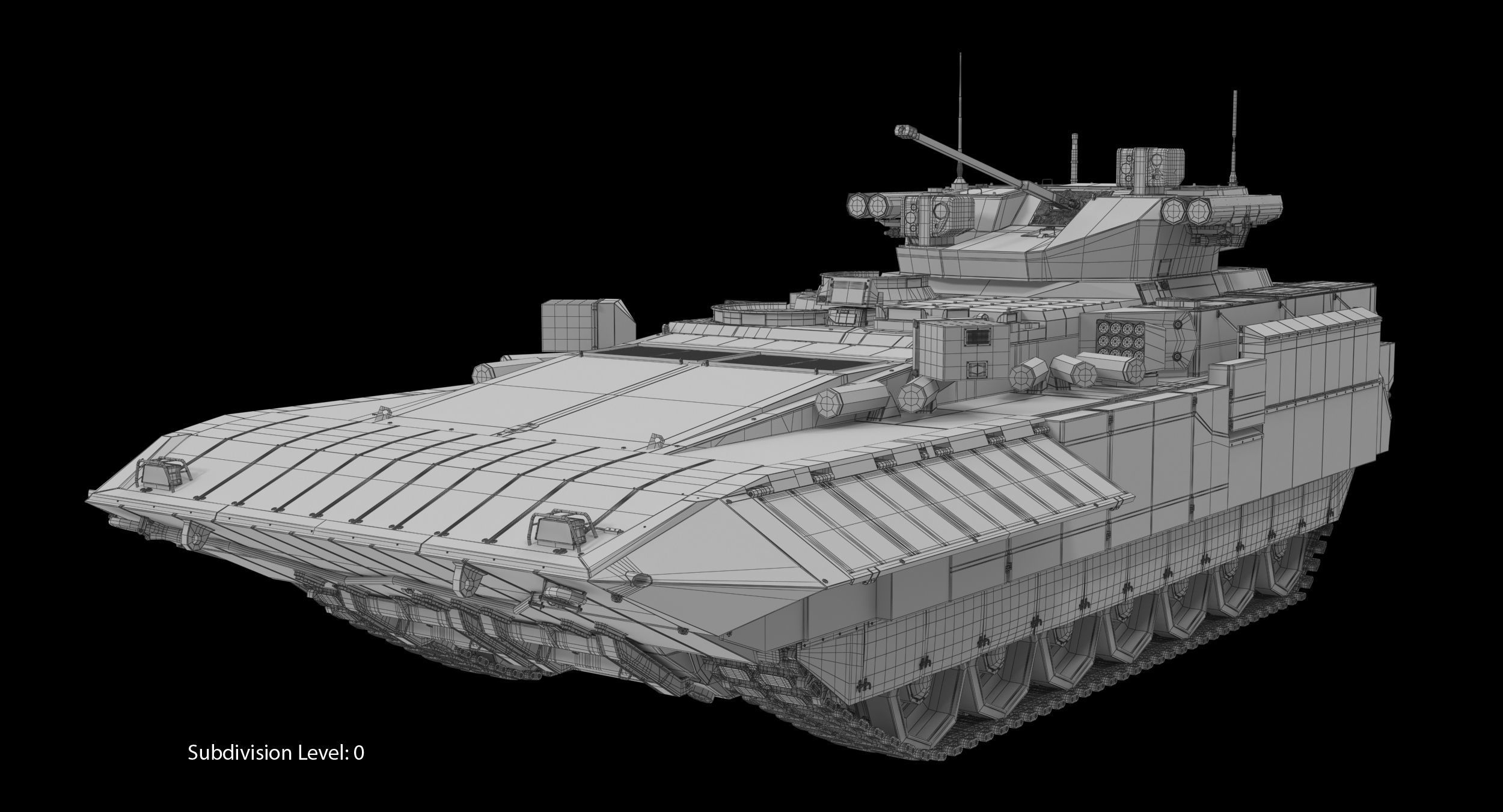 T-15 Armata Green Dirt No Logo Low-poly 3D model_30