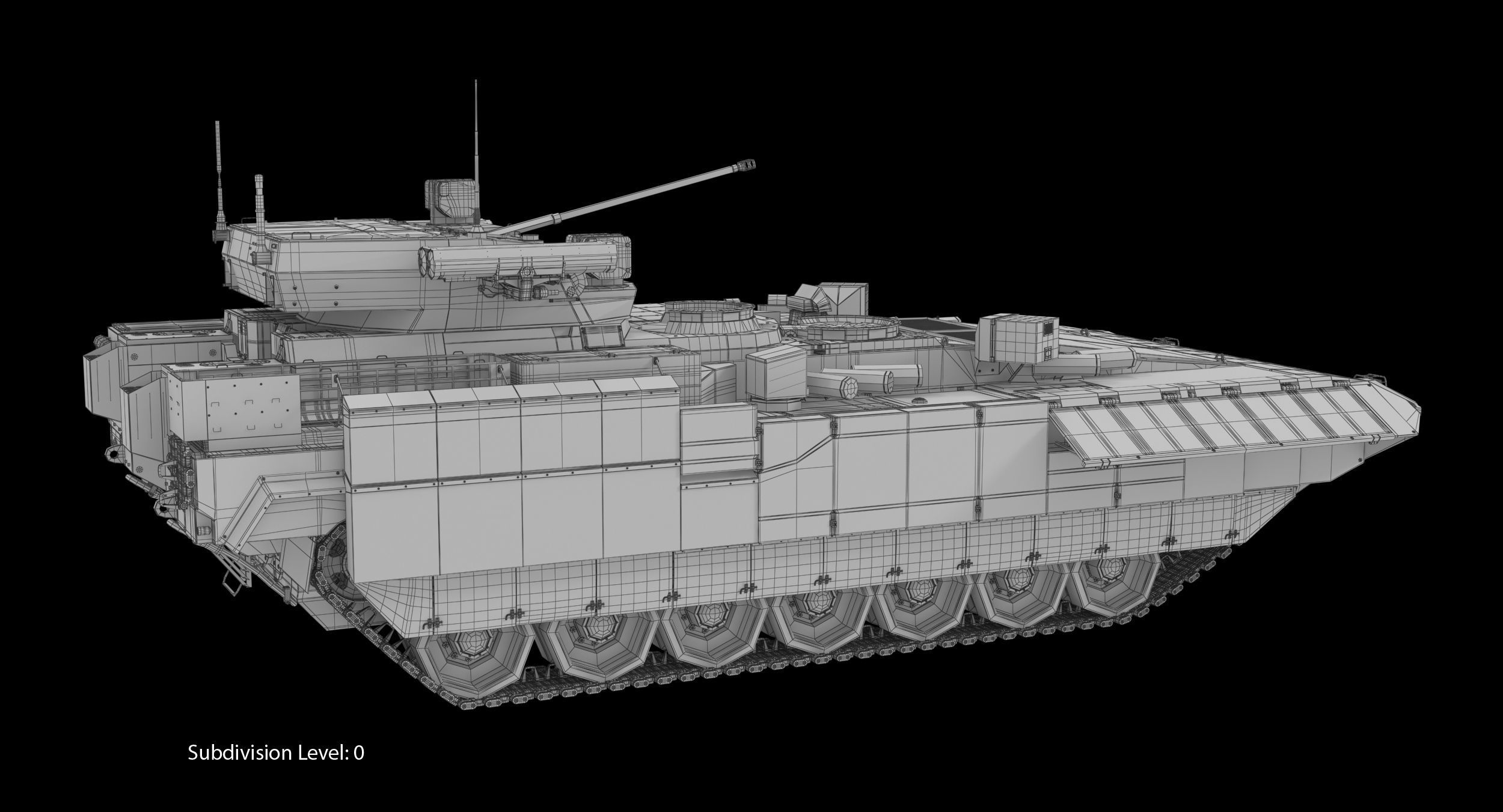 T-15 Armata Green Dirt No Logo Low-poly 3D model_16