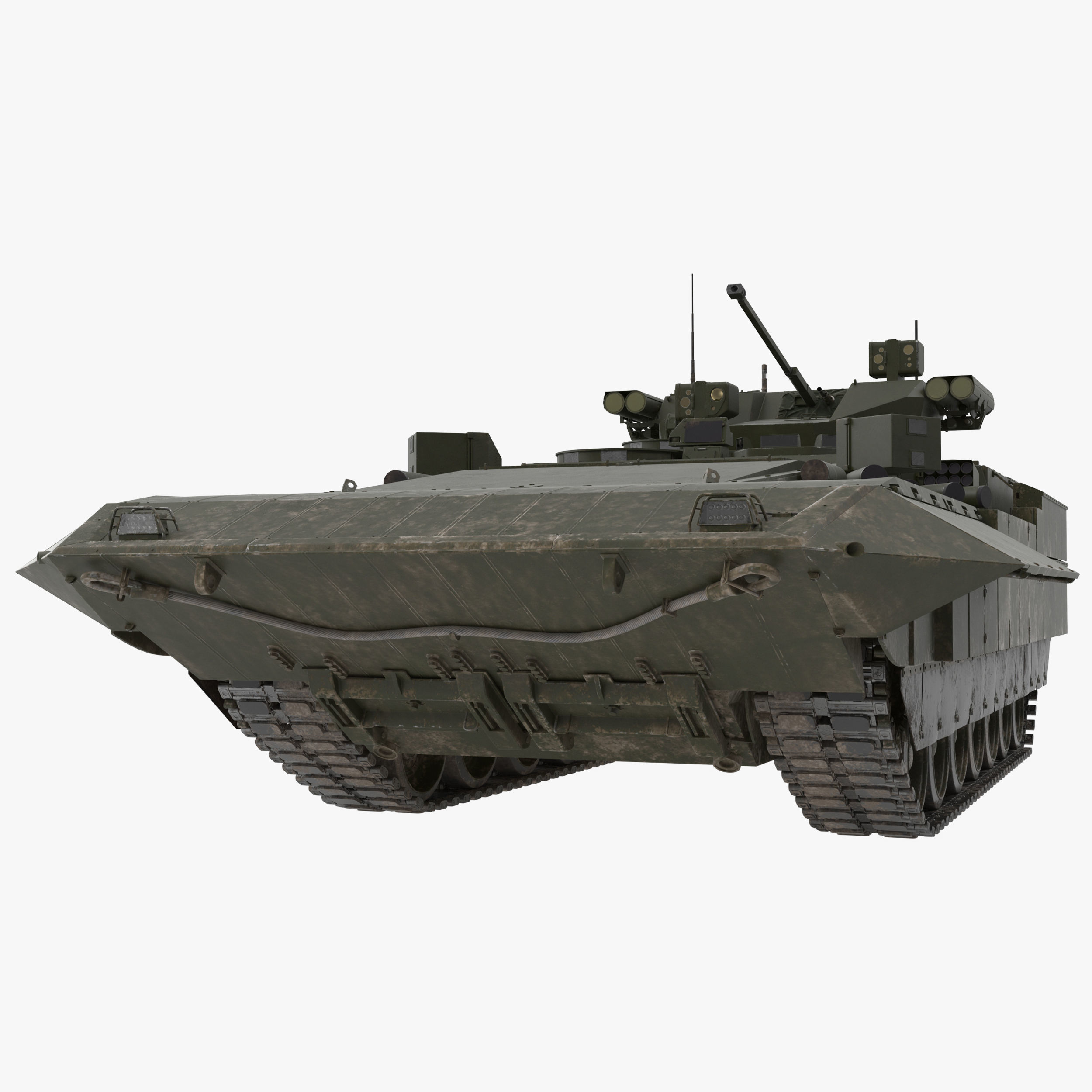 T-15 Armata Green Dirt No Logo Low-poly 3D model_32