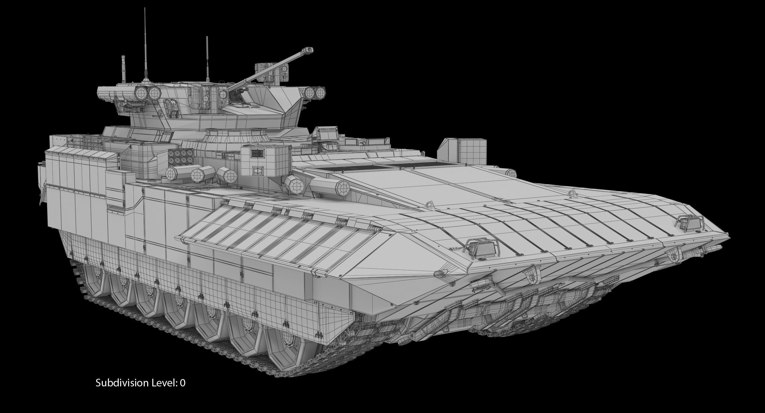 T-15 Armata Green Dirt No Logo Low-poly 3D model_14