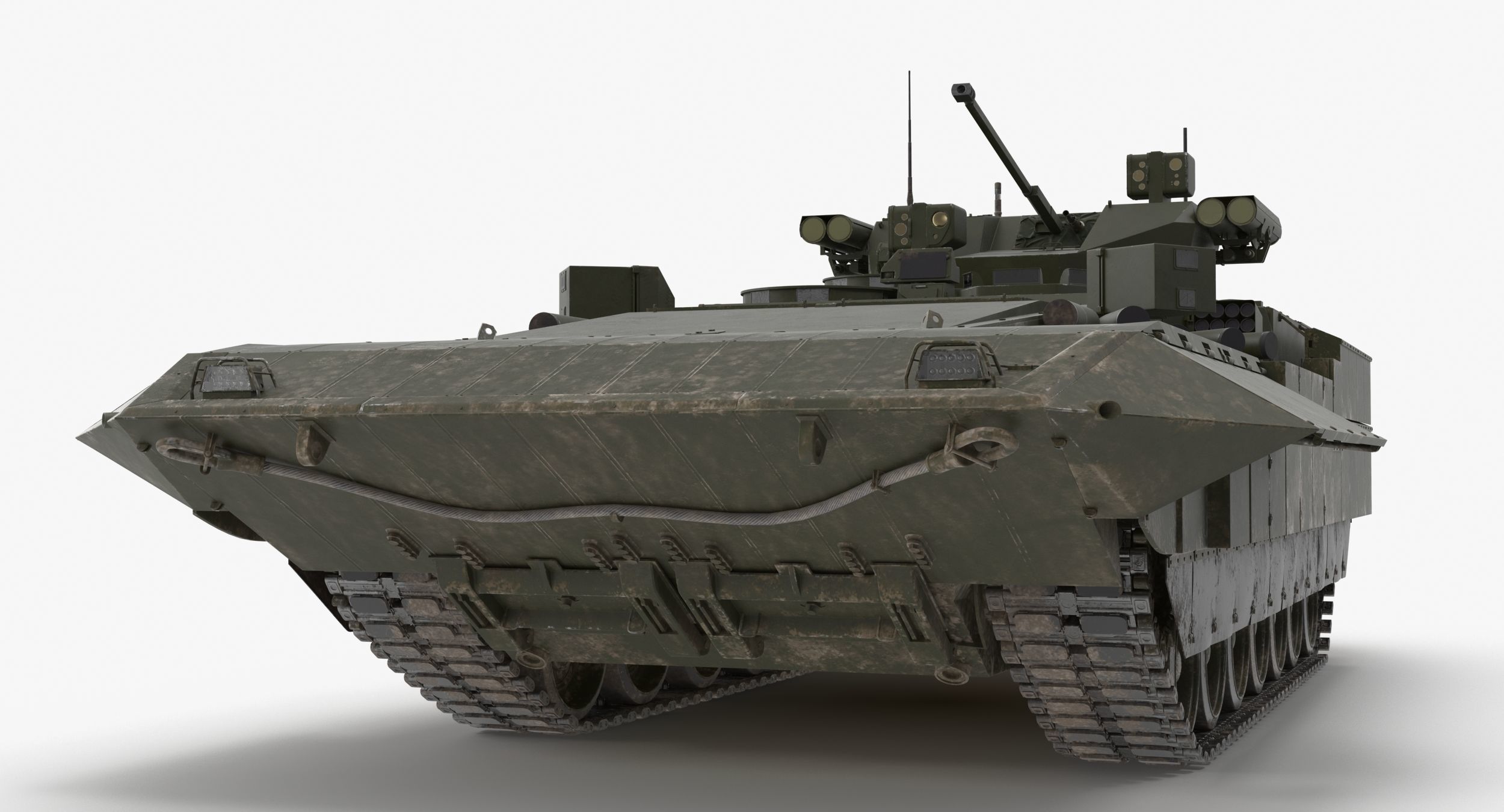 T-15 Armata Green Dirt No Logo Low-poly 3D model_7