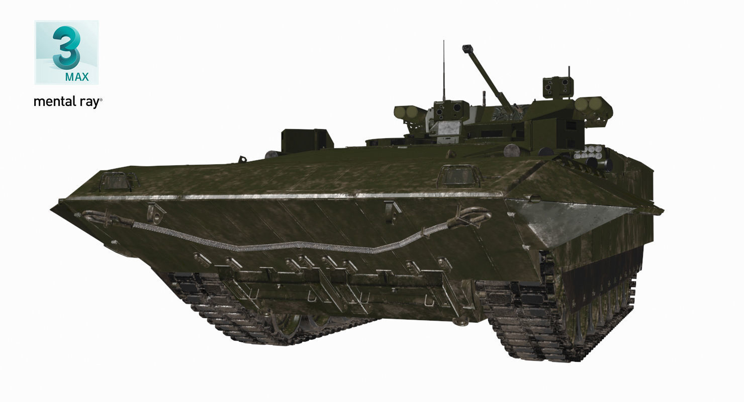 T-15 Armata Green Dirt No Logo Low-poly 3D model_33
