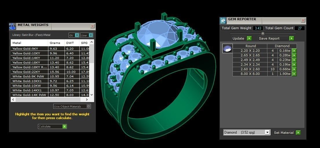 Diamond Men Ring Cad File MR 84 3D print model_6