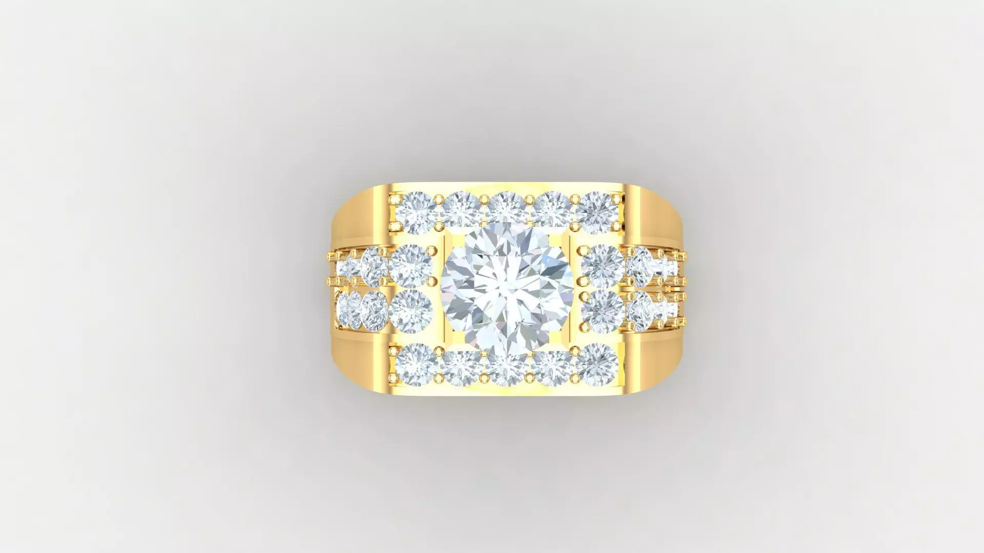 Diamond Men Ring Cad File MR 84 3D print model_0