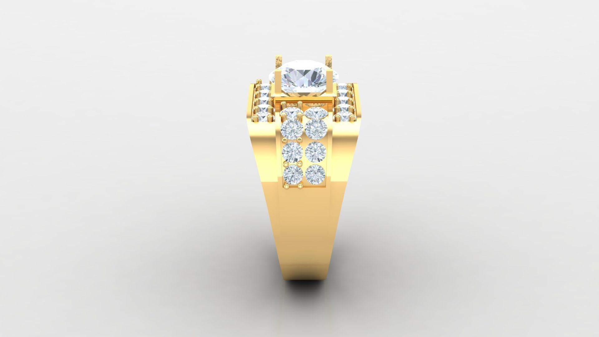 Diamond Men Ring Cad File MR 84 3D print model_5