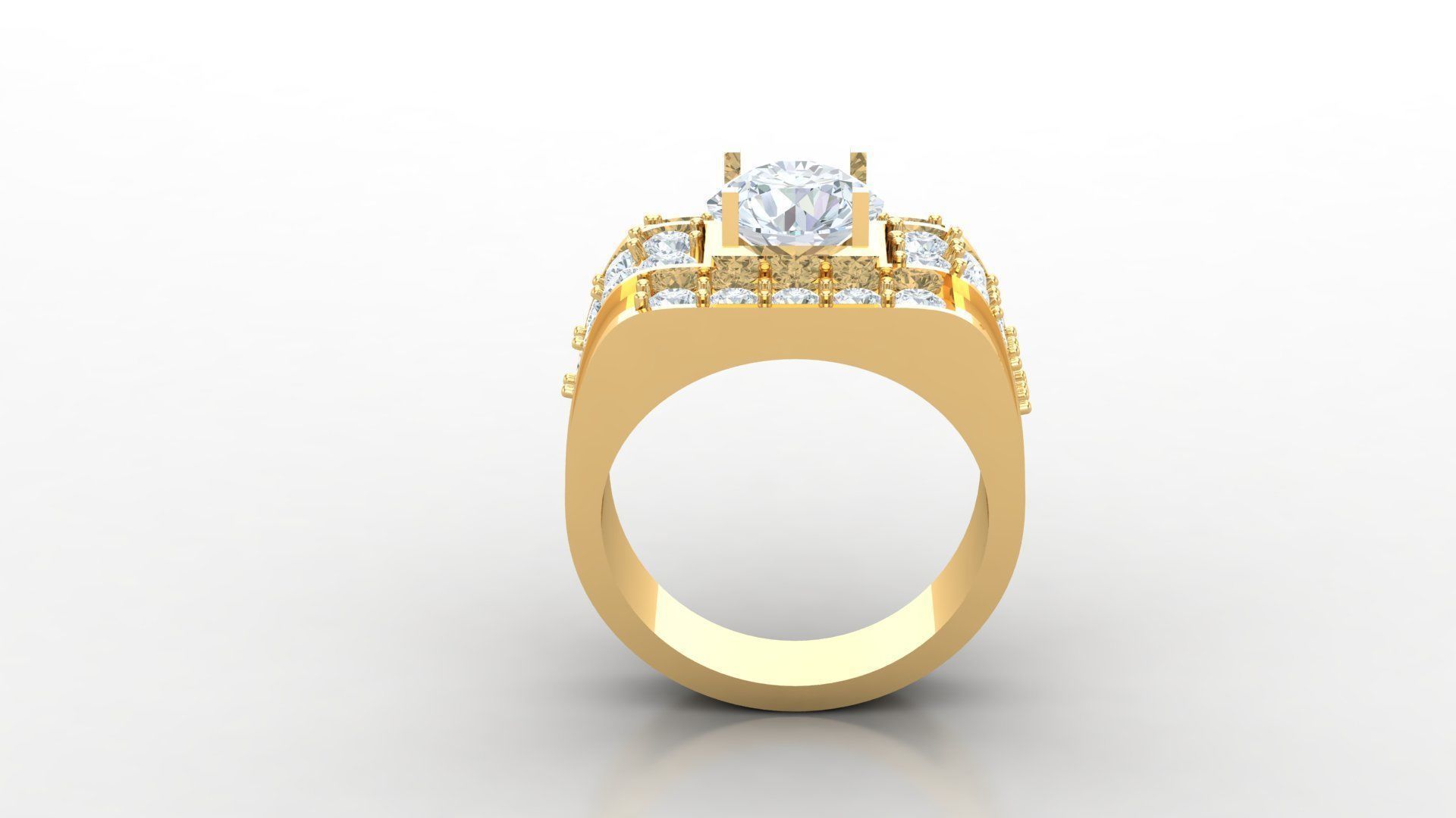 Diamond Men Ring Cad File MR 84 3D print model_4