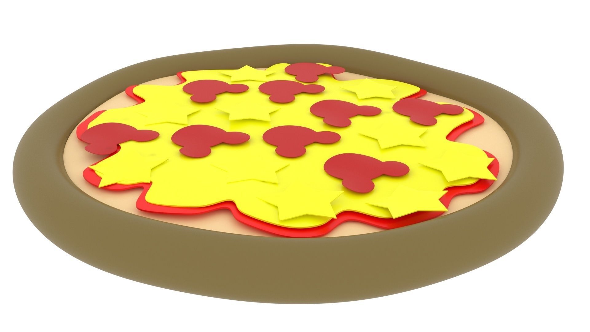 Pizza From Plasticine 3D model_2