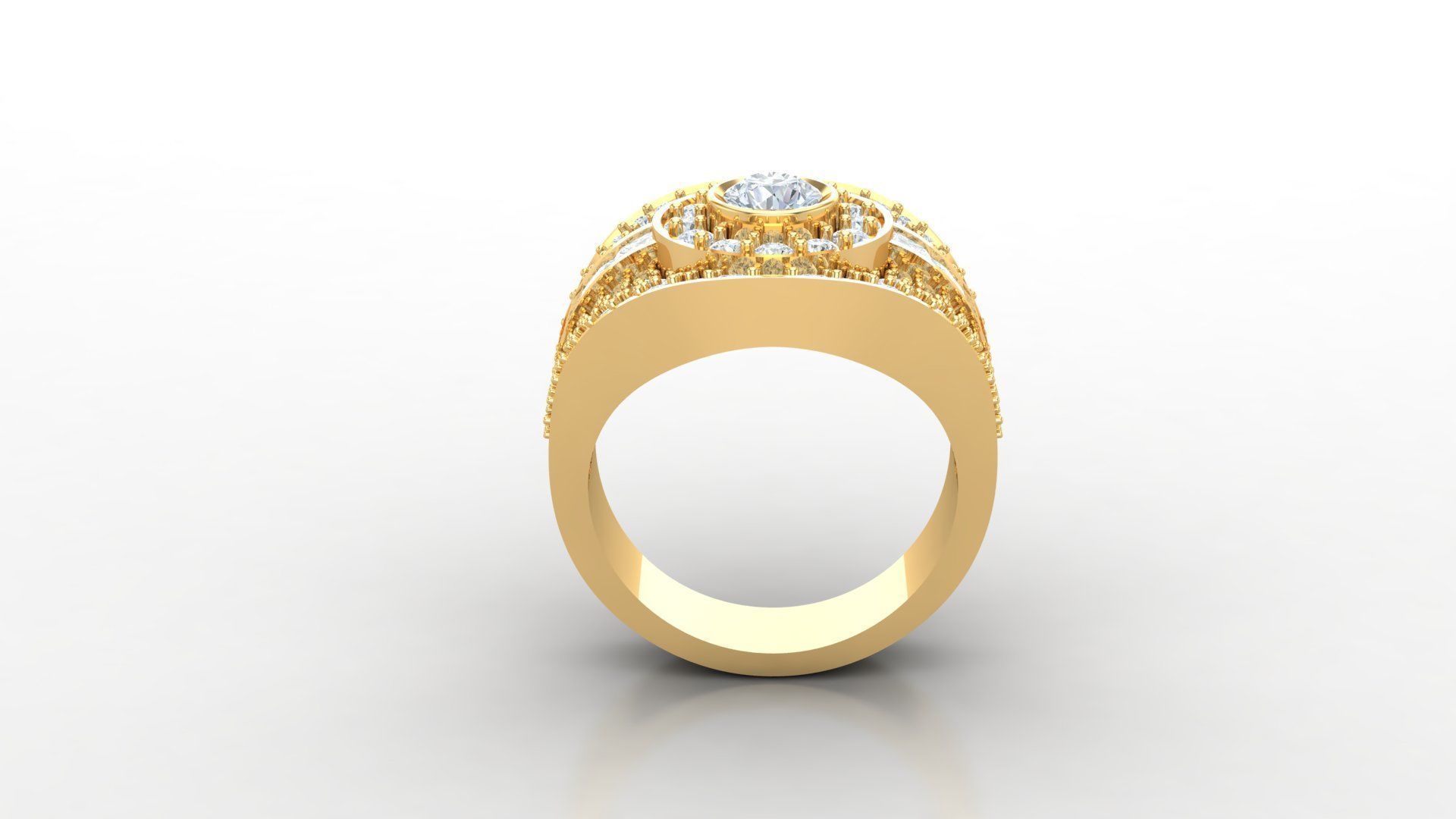 Diamond Men Ring Cad File MR  79 3D print model_4