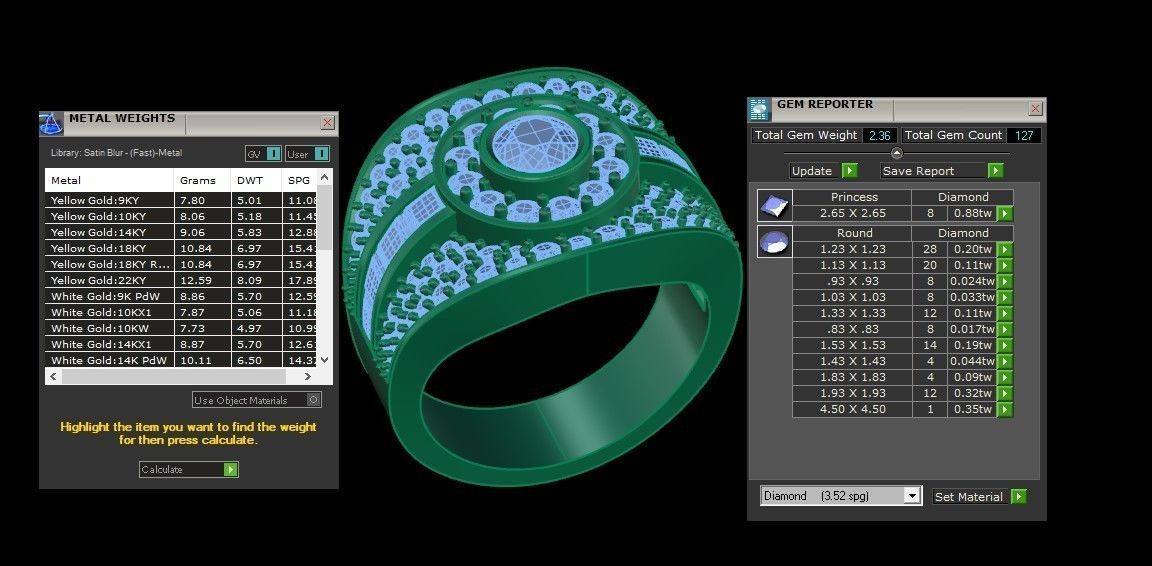 Diamond Men Ring Cad File MR  79 3D print model_6