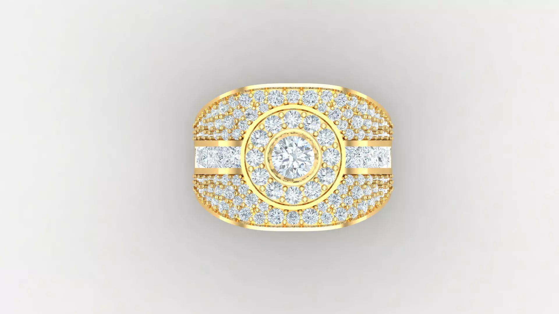 Diamond Men Ring Cad File MR  79 3D print model_0