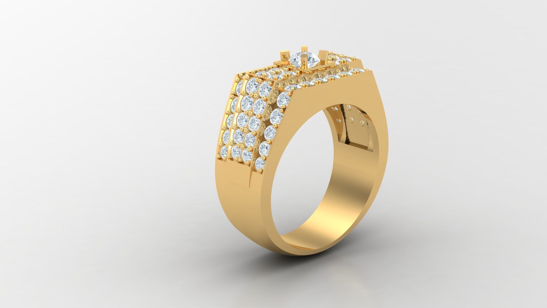 Diamond Men Ring Cad File MR 74 3D print model_3