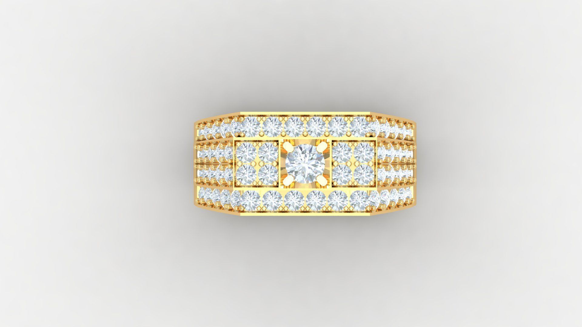 Diamond Men Ring Cad File MR 74 3D print model_6