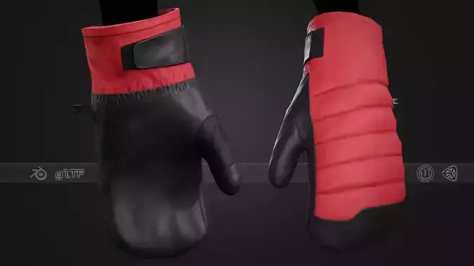 Red And Black Snowboard Gloves 