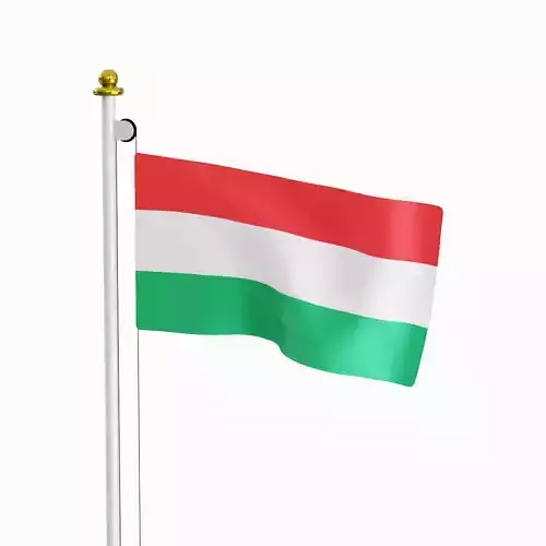 Flag of the Hungary  Low-poly 3D model
