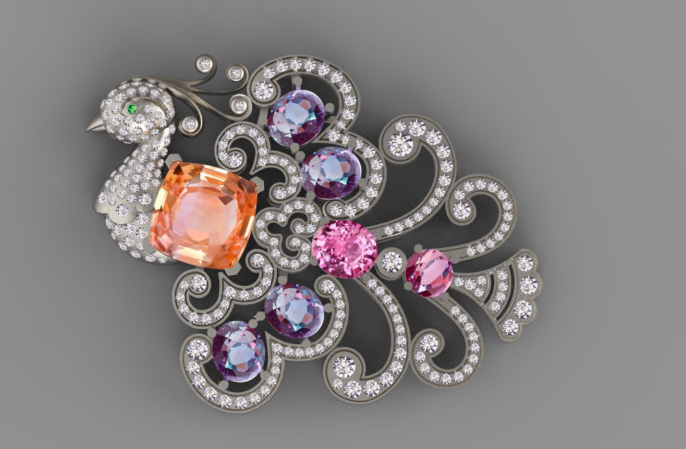 bird broosh 3D print model_32