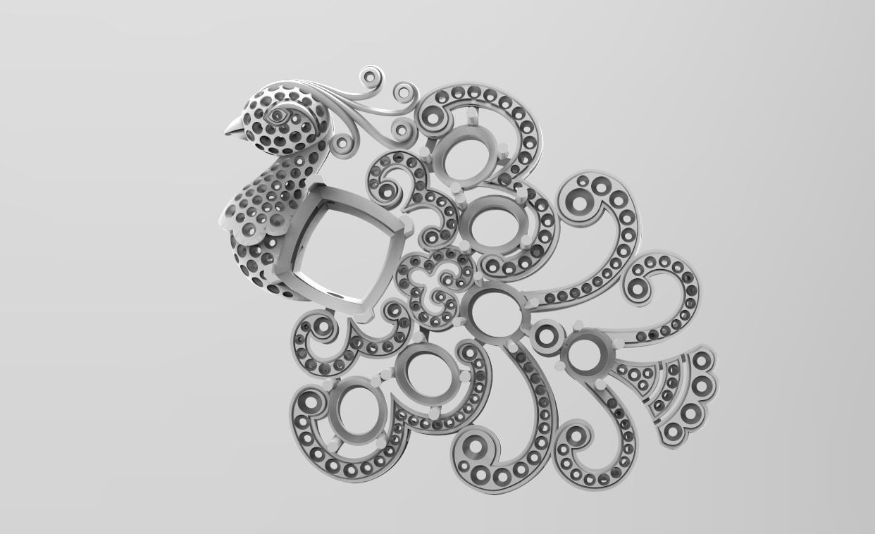 bird broosh 3D print model_14