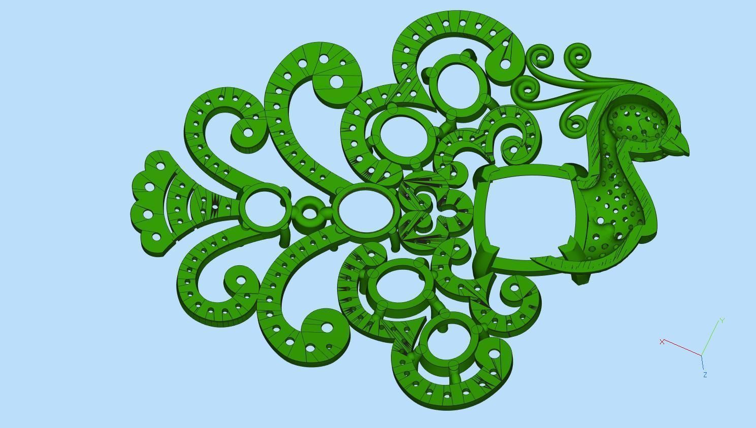 bird broosh 3D print model_10