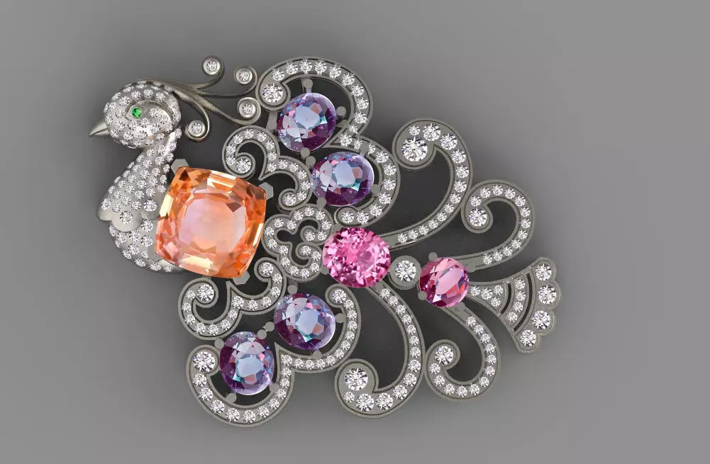 bird broosh 3D print model_0