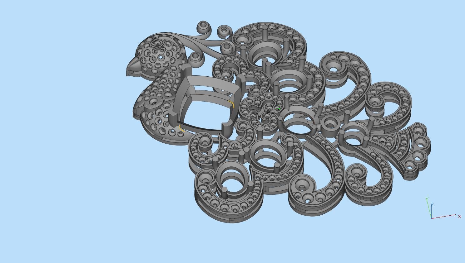 bird broosh 3D print model_7