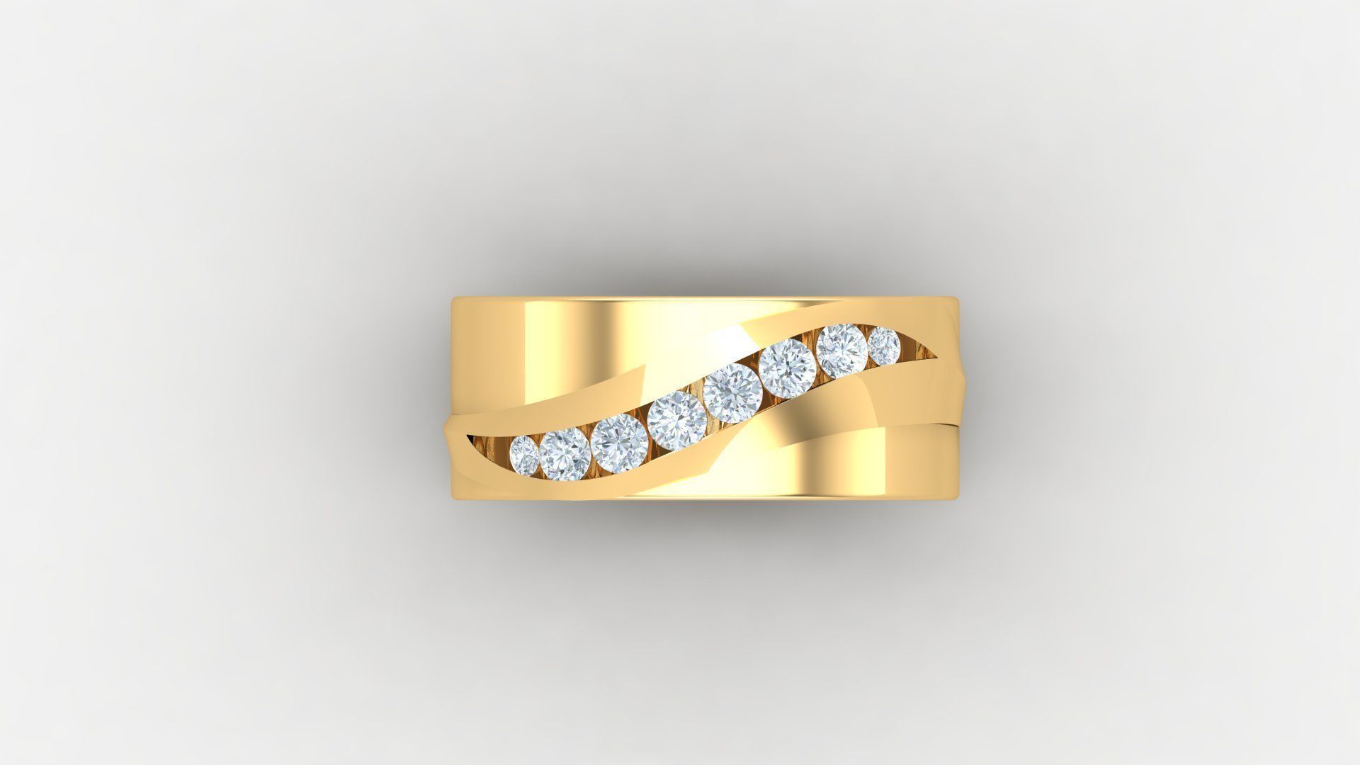 Diamond Men Ring Cad File MR  66 3D print model_5