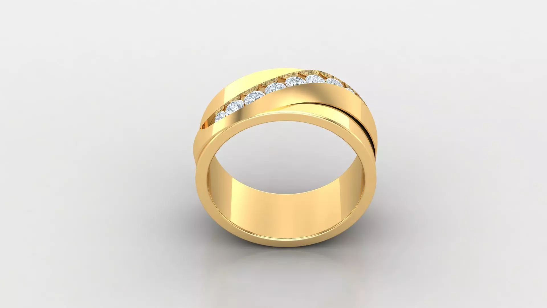 Diamond Men Ring Cad File MR  66 3D print model_0
