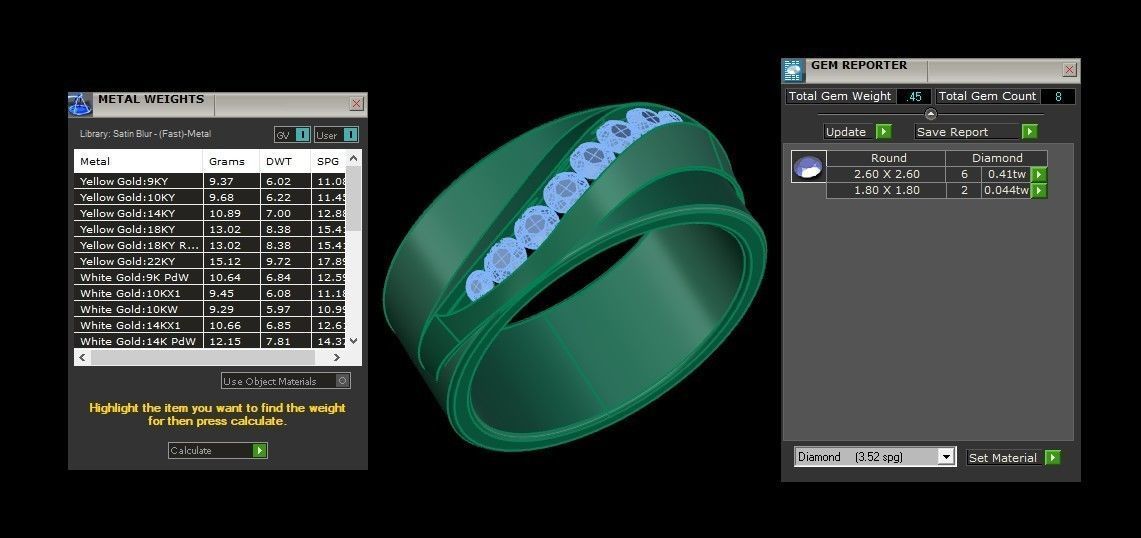 Diamond Men Ring Cad File MR  66 3D print model_6