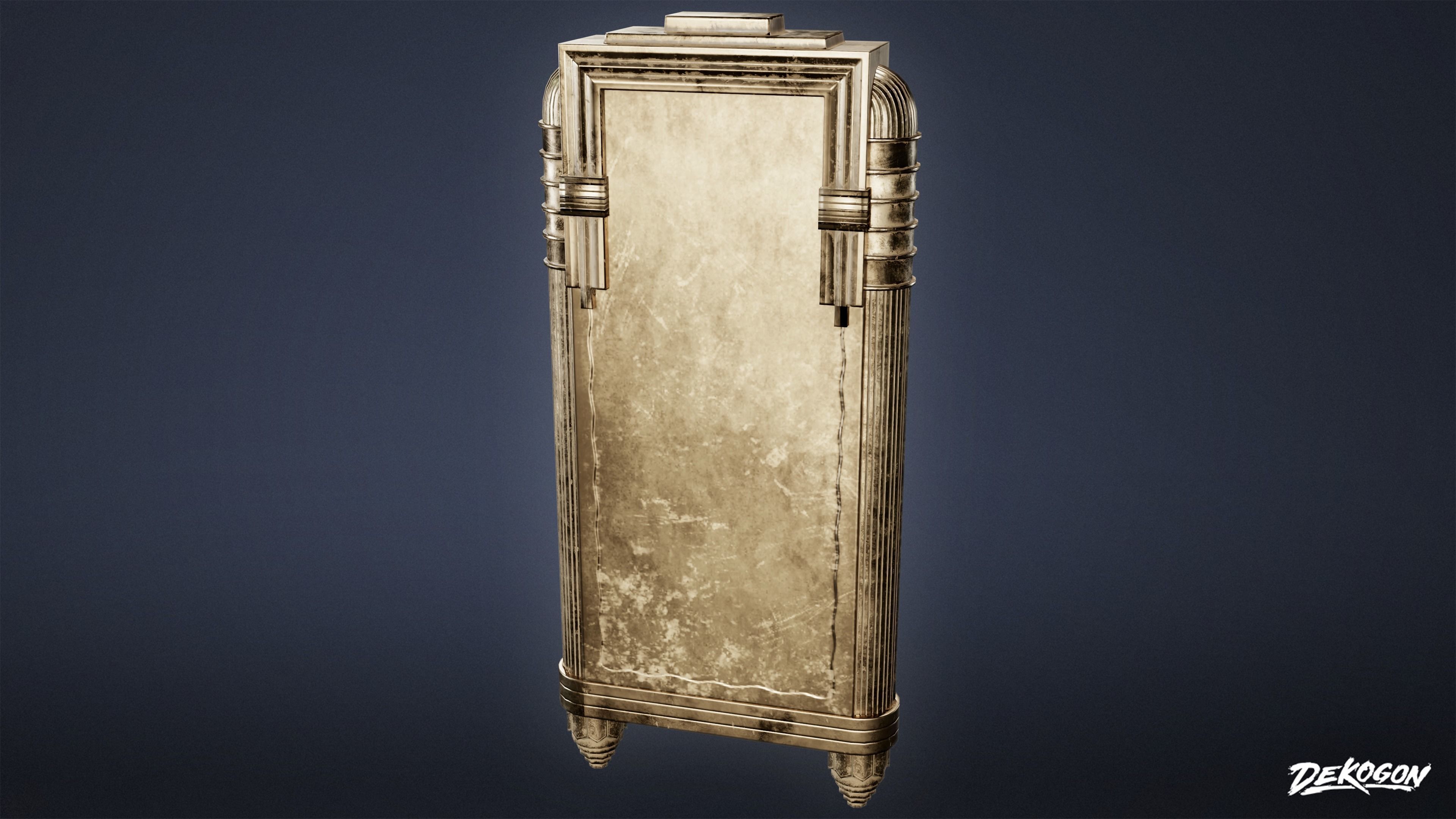 ART DECO - Letterbox 01 - LOW POLY Low-poly 3D model_4