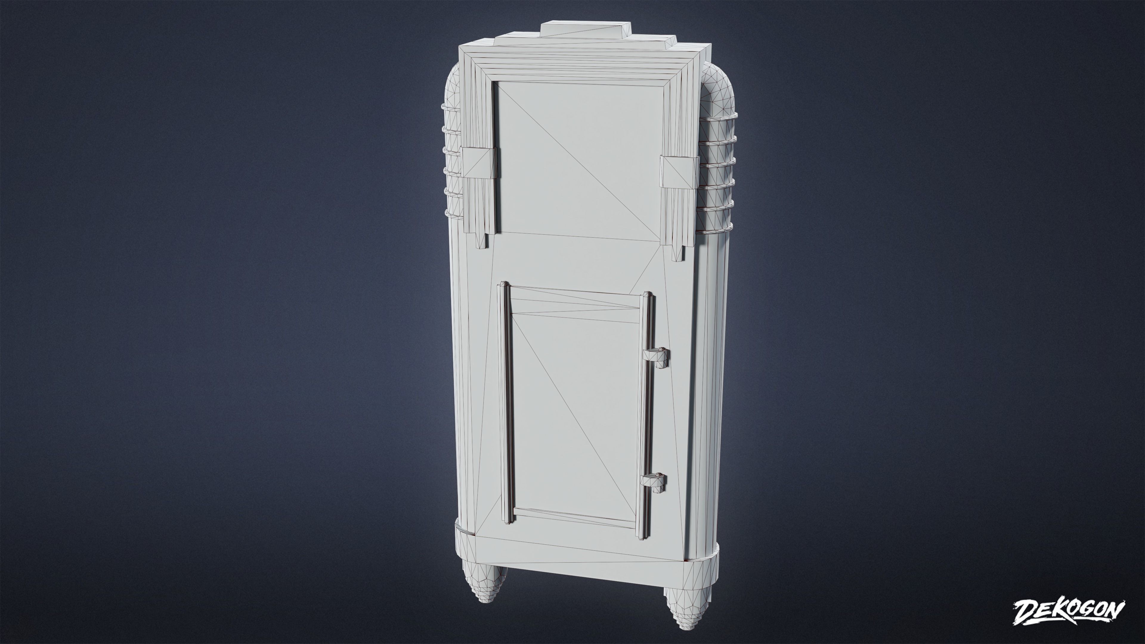 ART DECO - Letterbox 01 - LOW POLY Low-poly 3D model_1