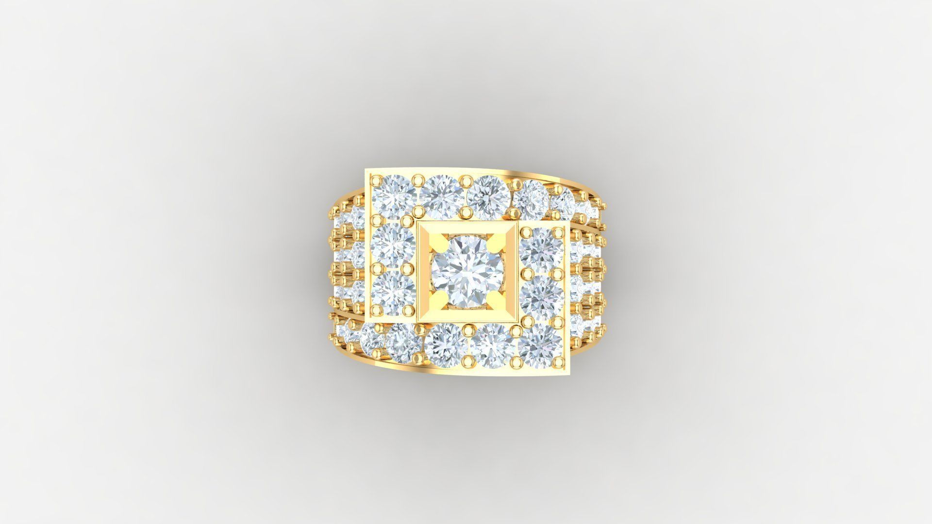 Diamond Men Ring Cad File MR  63 3D print model_5