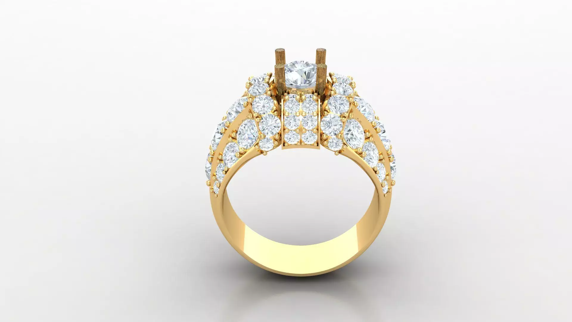 Diamond Men Ring Cad File MR  62 3D print model_0