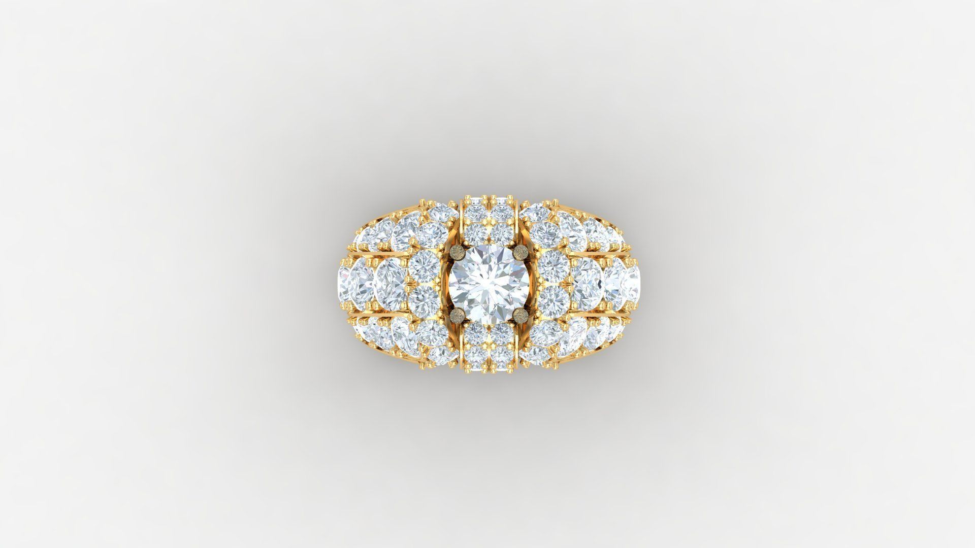 Diamond Men Ring Cad File MR  62 3D print model_4