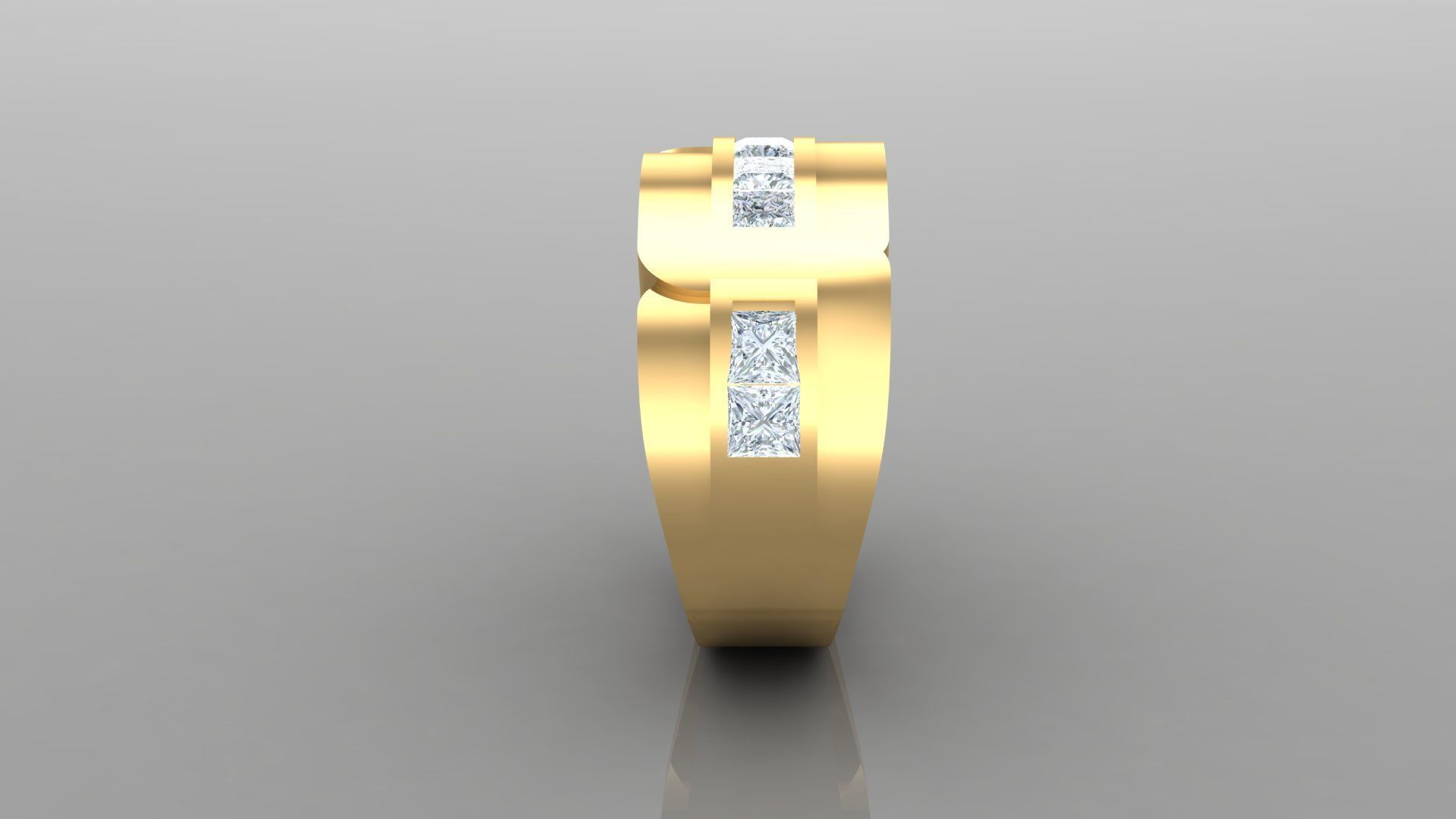Diamond Men Ring Cad File MR 99 3D print model_4