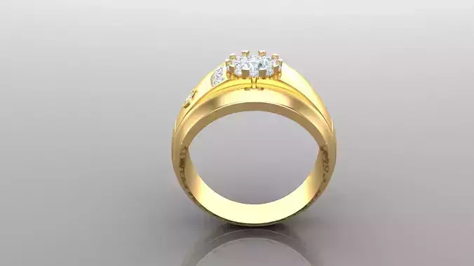 Diamond Men Ring Cad File MR  98 3D print model