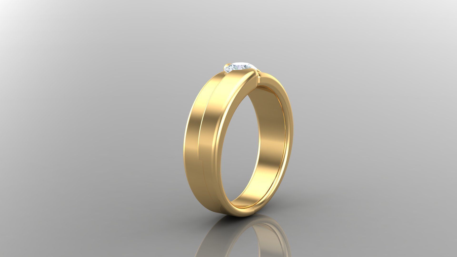 Diamond Men Ring Cad File MR  95 3D print model_2