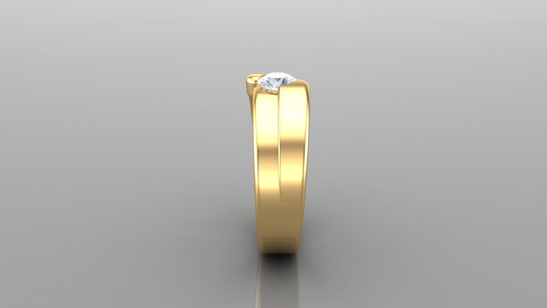 Diamond Men Ring Cad File MR  95 3D print model_4