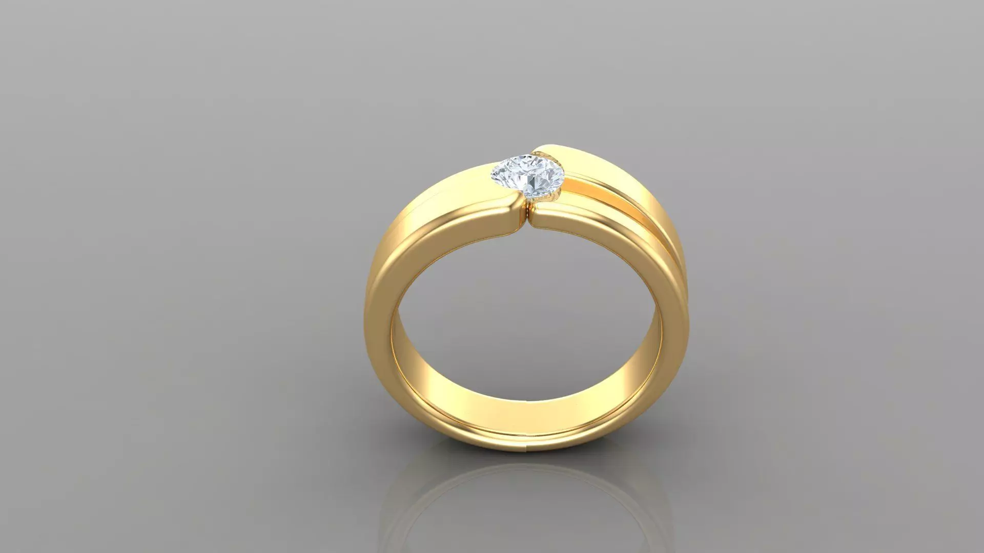 Diamond Men Ring Cad File MR  95 3D print model_0